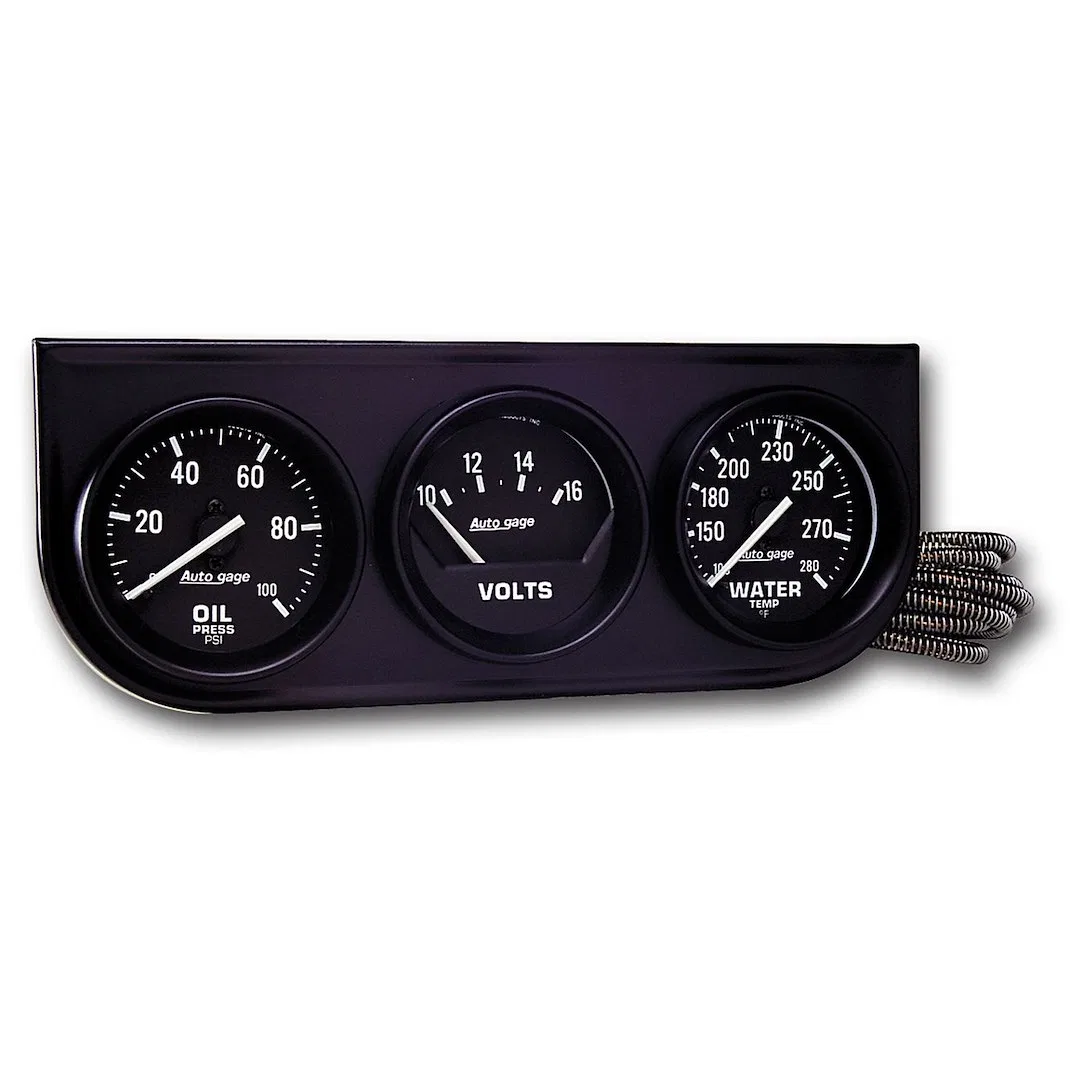 2397 – AUTO METER Gauge Oil Pressure/ Voltmeter/ Water Temperature, Includes 3 Analog Gauges: Mechanical Oil Pressure...
